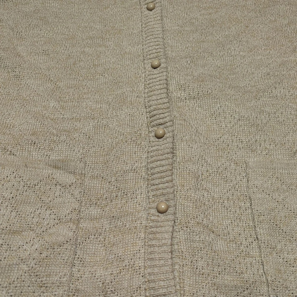 Vintage Penman's Oatmeal Cream Tan Button Down Knit Cardigan Woman Small - Picture 4 of 9